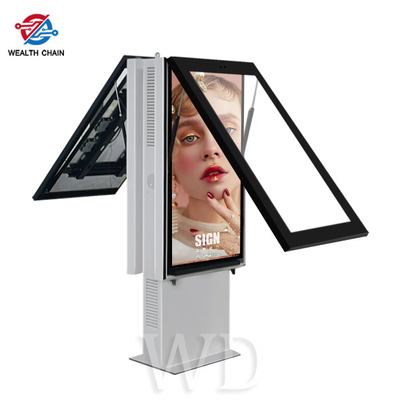 Branco elegante do quiosque do suporte do assoalho da exposição do LCD de 2 lados para a publicidade