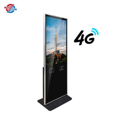 assoalho da conexão de rede 4G que está o LCD que anuncia a exposição para o anúncio publicitário 43 polegadas