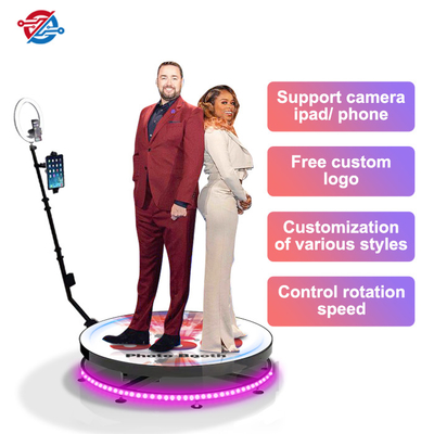 Controle manual 360 cabine de fotos com suporte giratório máquina automática para festa de casamento