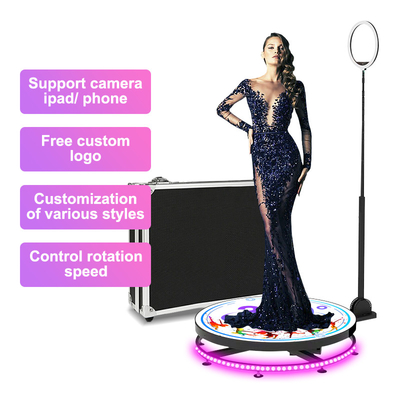 Video Spin Selfie Platform 360 Automático Photo Booth com suporte giratório