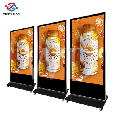 75 tela de anúncio ereta do LG 4K da exposição do LCD da polegada com rodas móveis