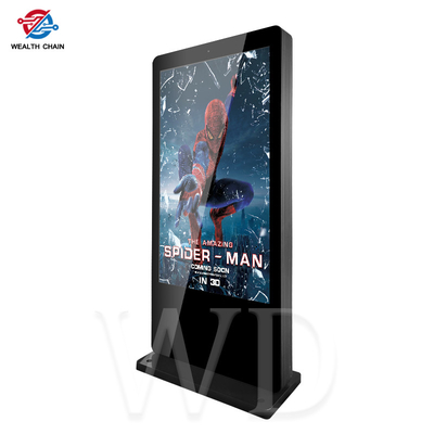 65&quot; magro suporte livre rachado inteligente da visualização ótica do Signage exterior do LCD Digital inoxidável