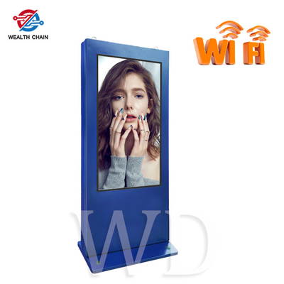 Brilho ajustável da tela de WIFI 2.4G Bluetooth 5,0 exteriores do totem do Signage do LCD Digital dos azuis marinhos